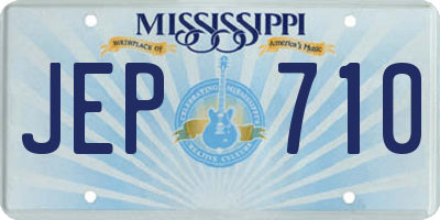 MS license plate JEP710