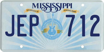 MS license plate JEP712