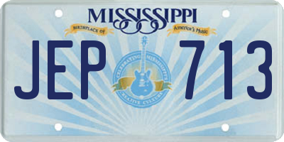 MS license plate JEP713