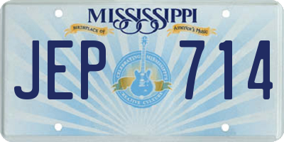 MS license plate JEP714