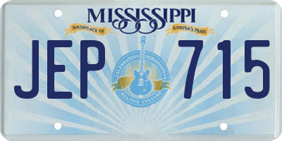 MS license plate JEP715