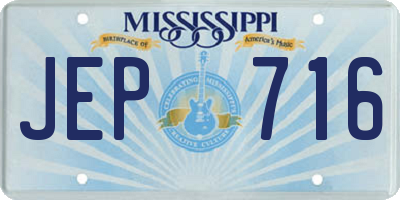 MS license plate JEP716