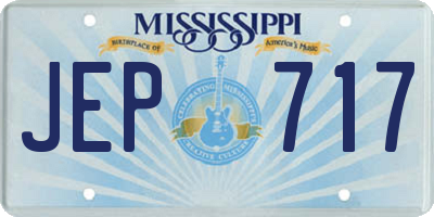 MS license plate JEP717