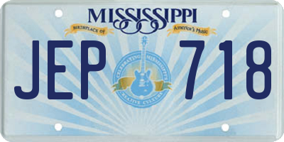 MS license plate JEP718