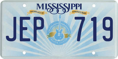 MS license plate JEP719