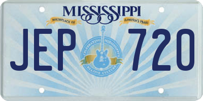 MS license plate JEP720