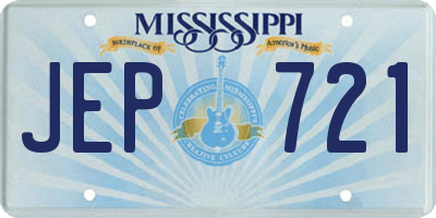 MS license plate JEP721