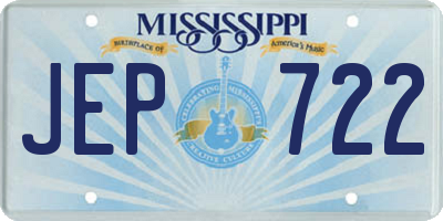MS license plate JEP722