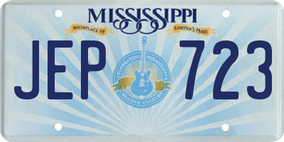 MS license plate JEP723