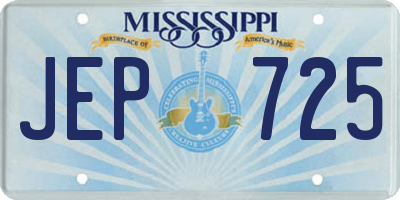 MS license plate JEP725