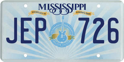 MS license plate JEP726