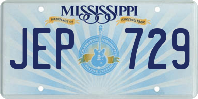 MS license plate JEP729