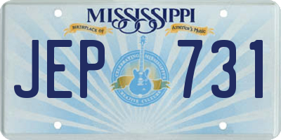 MS license plate JEP731