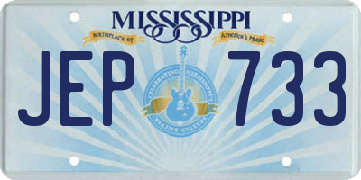 MS license plate JEP733