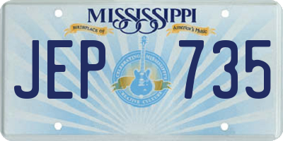 MS license plate JEP735