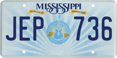MS license plate JEP736