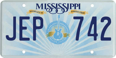 MS license plate JEP742