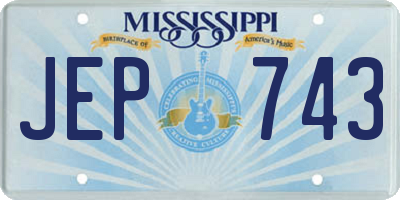 MS license plate JEP743
