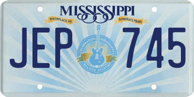 MS license plate JEP745