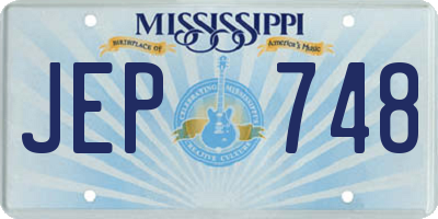 MS license plate JEP748