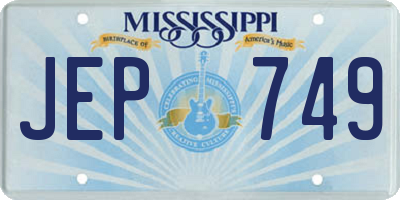 MS license plate JEP749