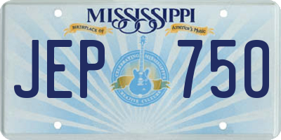 MS license plate JEP750
