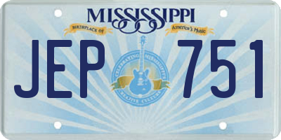 MS license plate JEP751