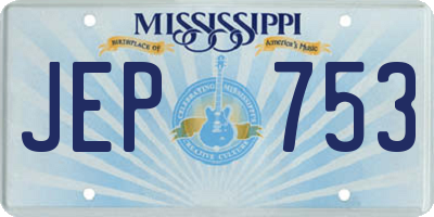MS license plate JEP753