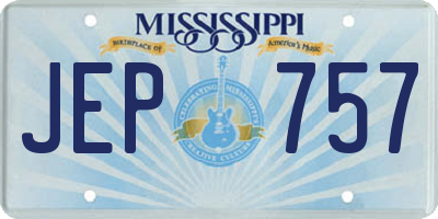 MS license plate JEP757