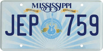MS license plate JEP759