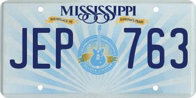 MS license plate JEP763