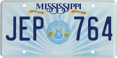 MS license plate JEP764