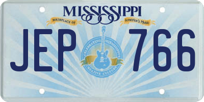 MS license plate JEP766