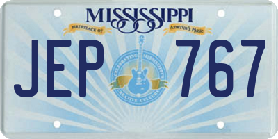 MS license plate JEP767