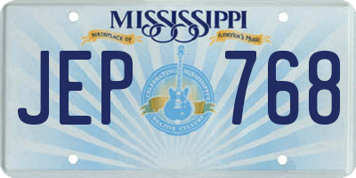 MS license plate JEP768