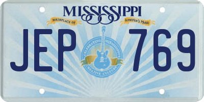 MS license plate JEP769