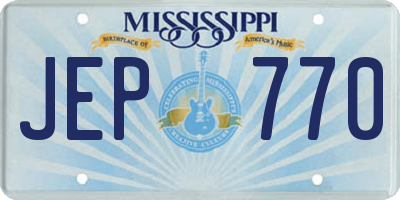 MS license plate JEP770