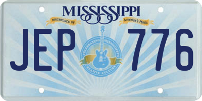 MS license plate JEP776