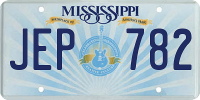 MS license plate JEP782