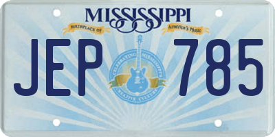 MS license plate JEP785