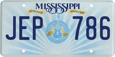 MS license plate JEP786