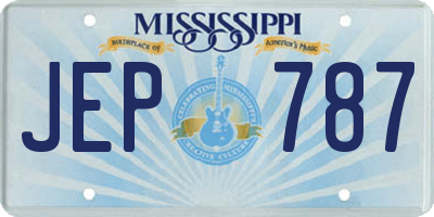 MS license plate JEP787
