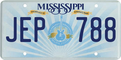 MS license plate JEP788
