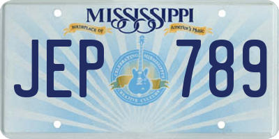 MS license plate JEP789