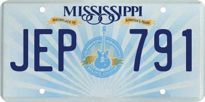 MS license plate JEP791