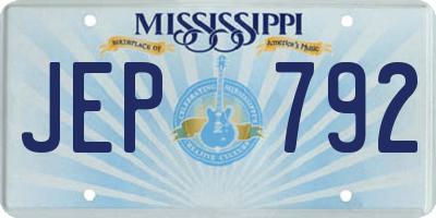 MS license plate JEP792