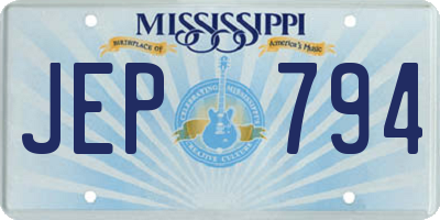 MS license plate JEP794