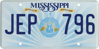 MS license plate JEP796