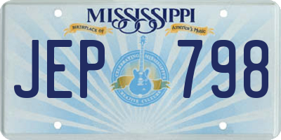 MS license plate JEP798