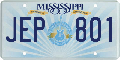 MS license plate JEP801